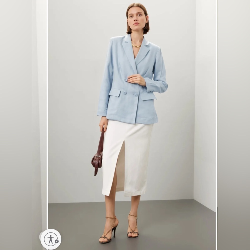Rosetta Getty Light Blue Double-Breasted Blazer - Picture 2 of 4
